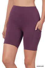 Load image into Gallery viewer, Brushed microfiber short leggings eggplant
