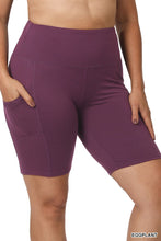 Load image into Gallery viewer, Brushed microfiber short leggings eggplant
