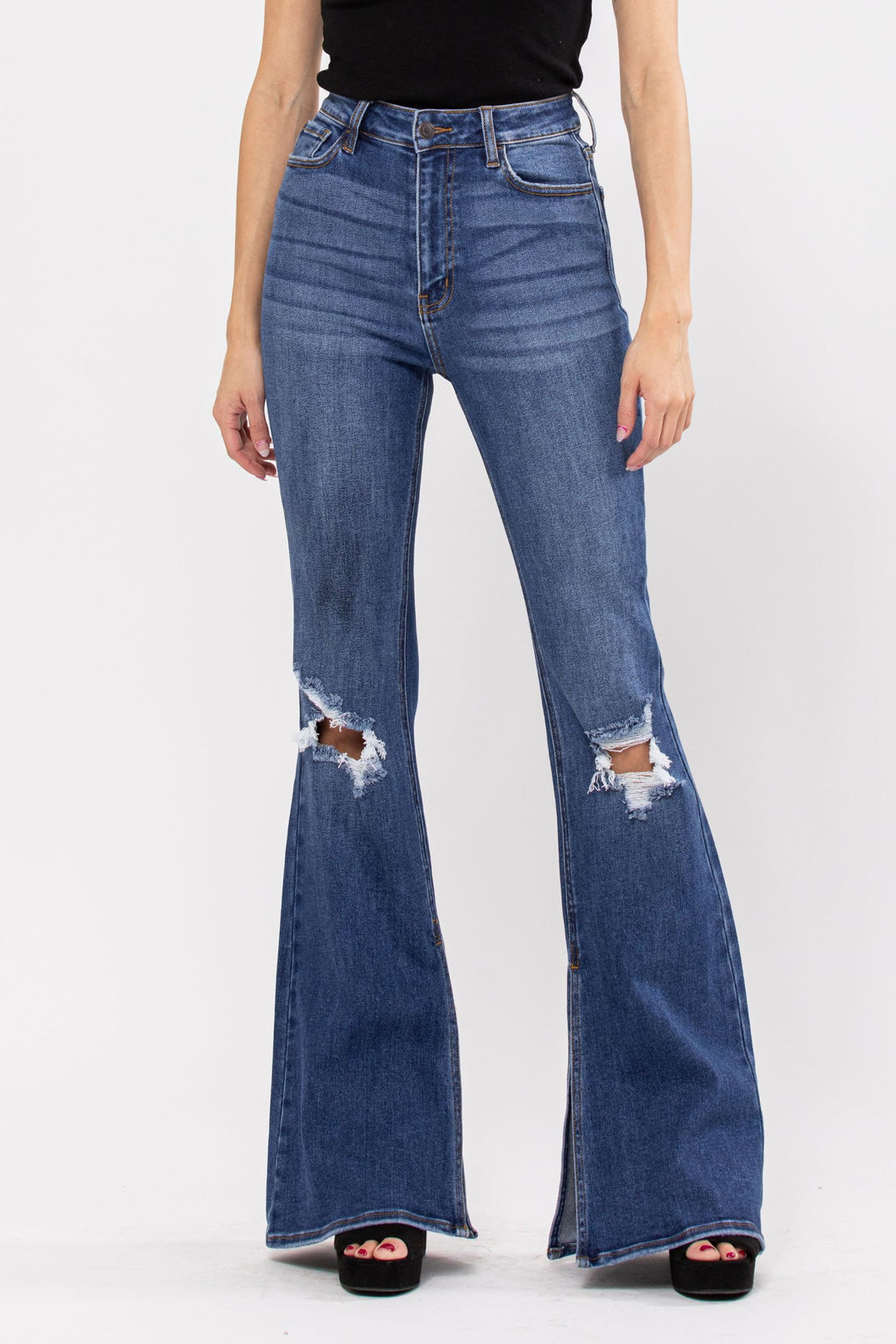 Cello high rise slit flare
