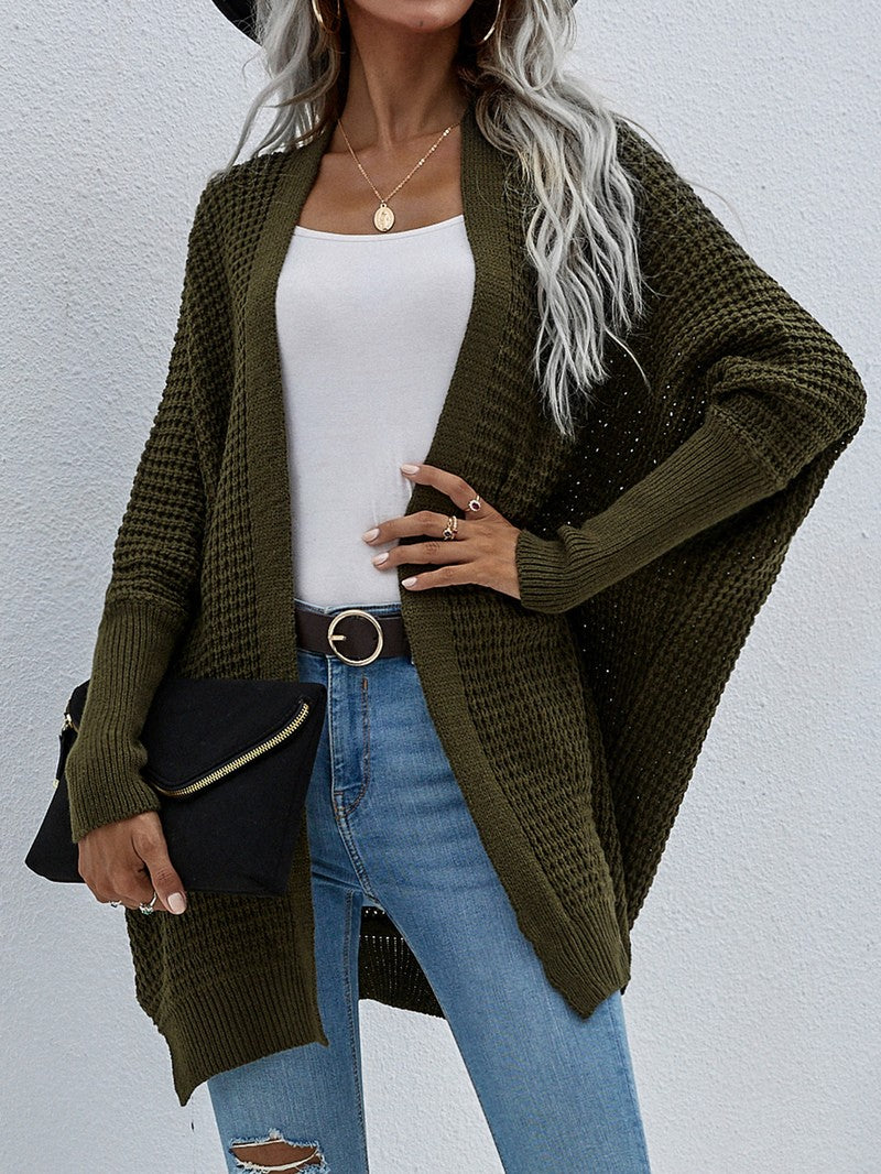 Long sleeve sweater cardigan (olive)