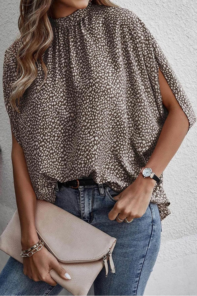 Dolman Sleeve Chiffon Blouse taupe
