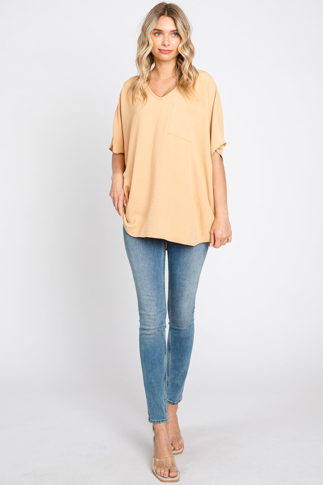 Airflow woven overfit top honey