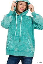 Load image into Gallery viewer, Acid Wash Fleece Hoodie With Pockets Sleet
