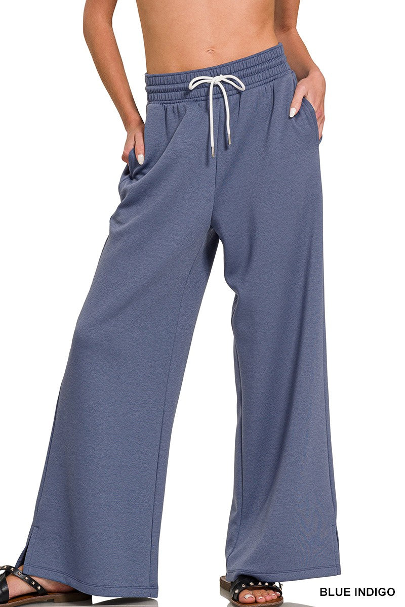 Scuba Drawstring Pants Blue Indigo