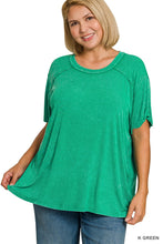 Load image into Gallery viewer, Washed Ribbed Top K Green
