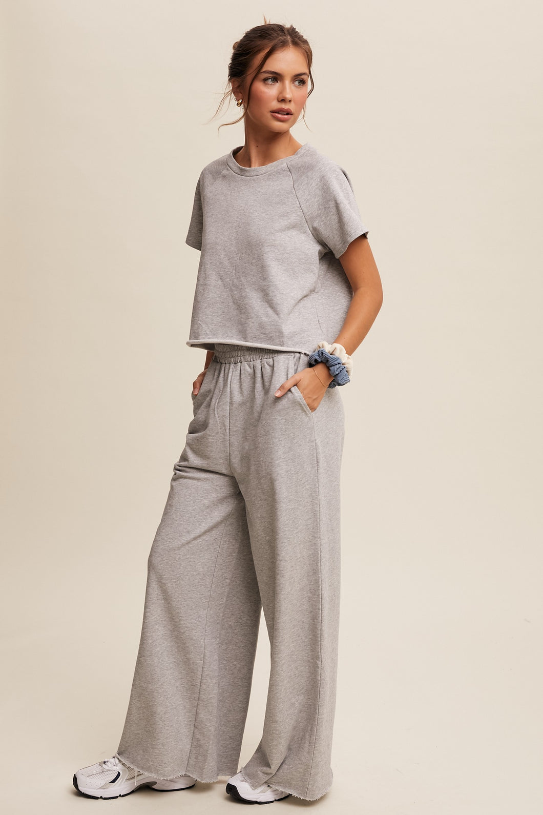 Relaxed Fit Lounge Set  Heather Grey