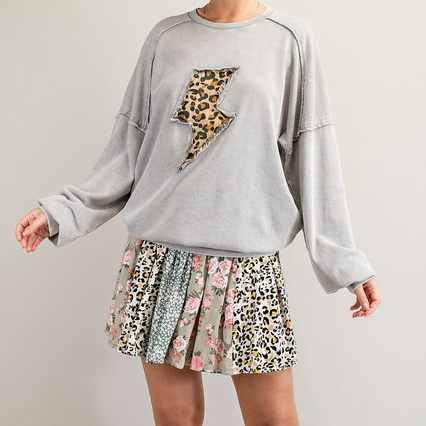 Easel WASHED COTTON EMBROIDERED  TOP