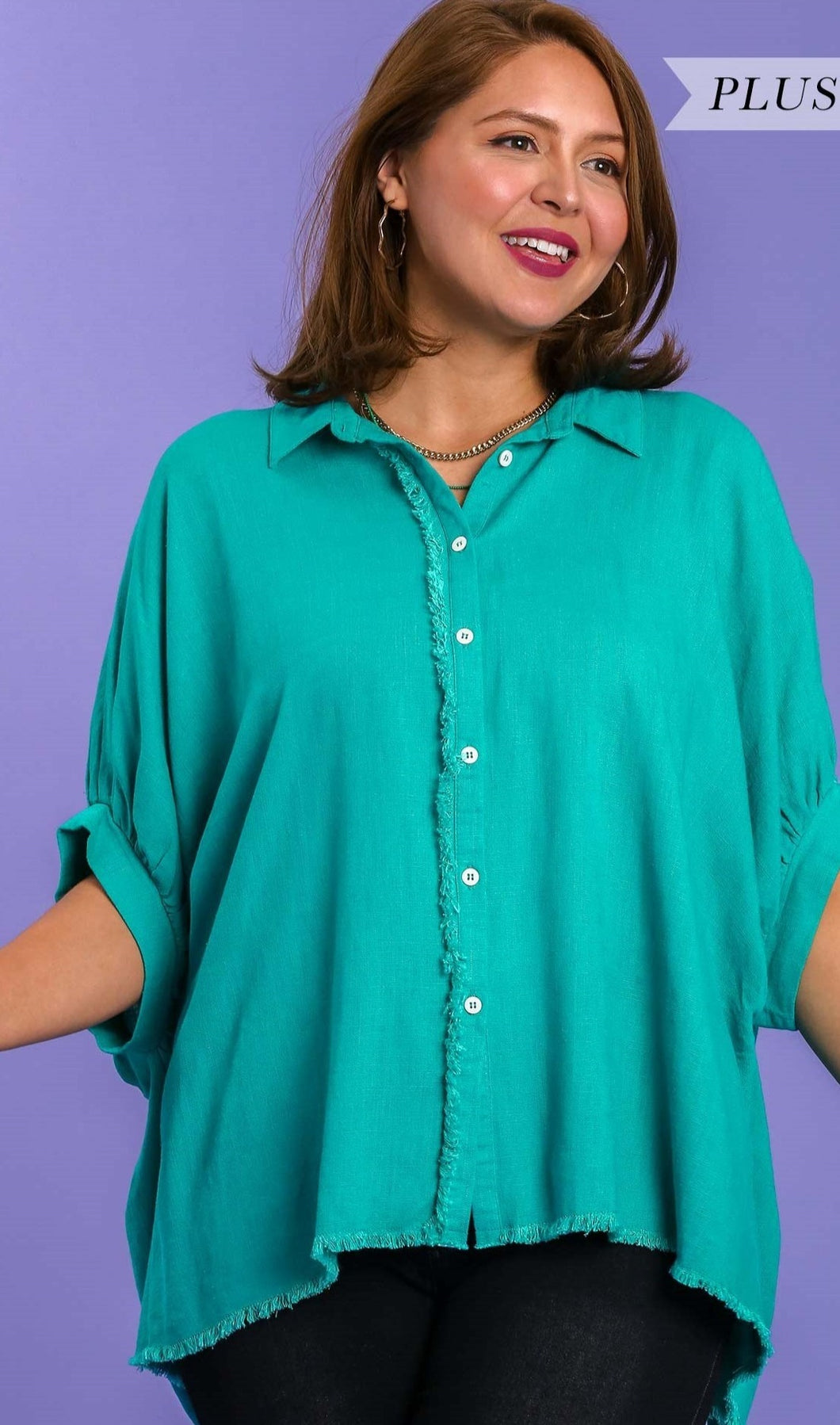 Umgee Linen Blend Button Up