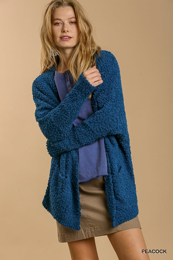 Open Front Over sized Cardigan Sweater with Pockets