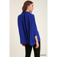 Load image into Gallery viewer, Collared Smocked Textured Cuff Blouse
