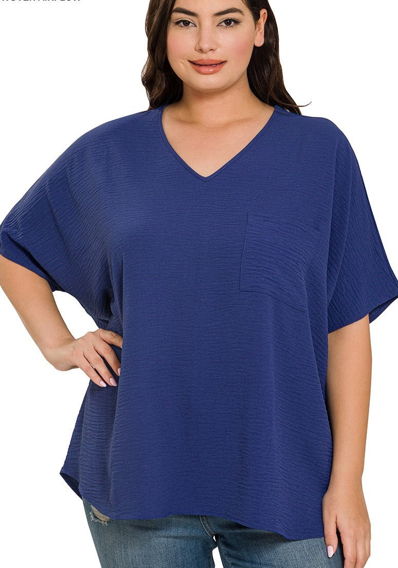 Airflow Dolman Sleeve Top (Small to 3XL) lt. navey