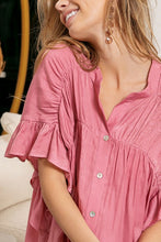 Load image into Gallery viewer, BiBi Loose Fit Shirring Button Up Top
