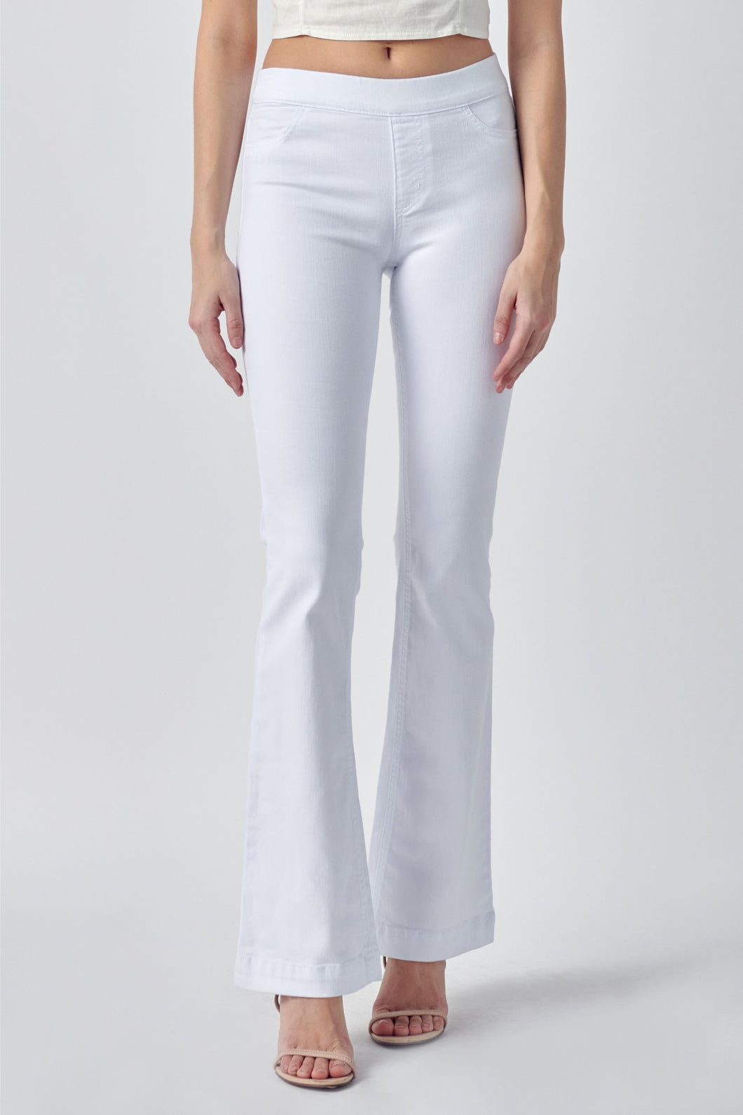 Cello White Pull On Flare Jeggings